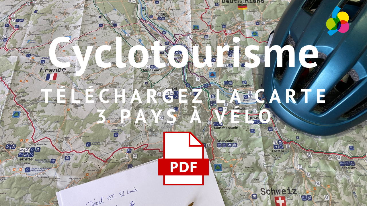Cyclotourisme en Alsace : Téléchargez la carte 3 pays à vélo pour la pratique du cyclotourisme en France, en Allemagne et en Suisse